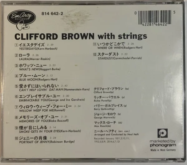 With Strings Clifford Brown 1995 CD Top-quality Free UK shipping