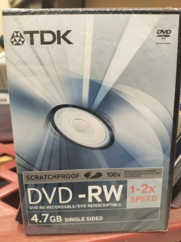 TDK Blank DVD-RW 1-2x Speed 4.7GB Rewritable Disc New DVD Top-quality