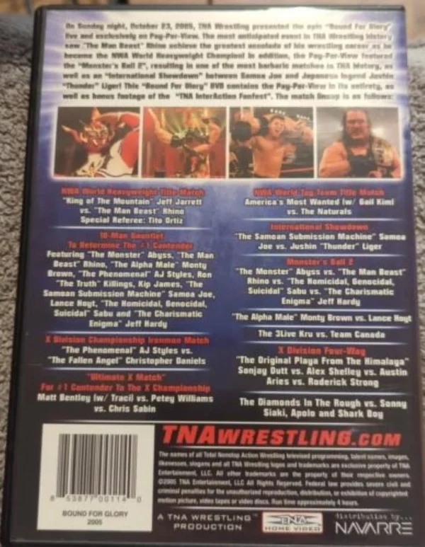 Bound for Glory 2005 DVD Top-quality Free UK shipping