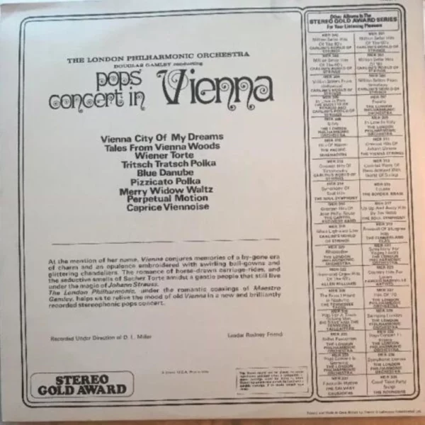 Pops Concert In Vienna London Philharmonic Orchestra Gamley 1971 Records