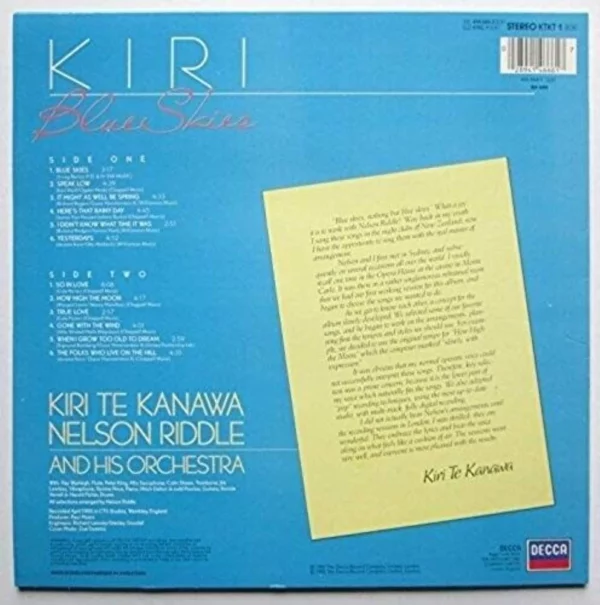 Kiri - Blue Skies Kiri 1985 Records Top-quality Free UK shipping