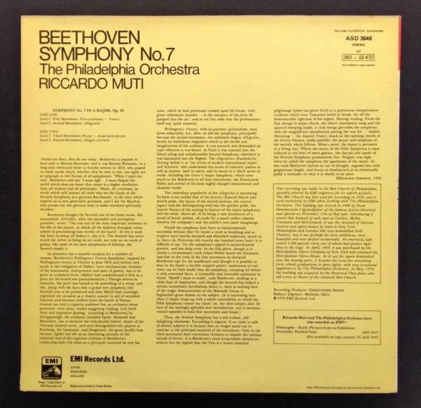 Beethoven Symphony No.7 Beethoven 1979 Records Top-quality Free UK shipping