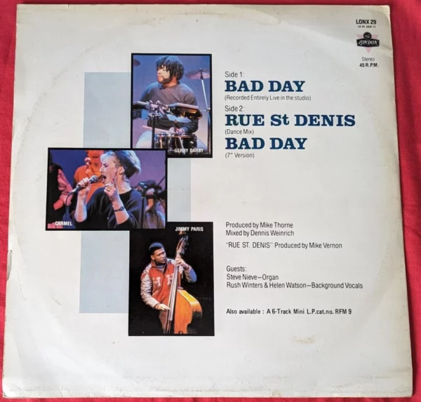 Bad Day Carmel 1983 Records Top-quality Free UK shipping