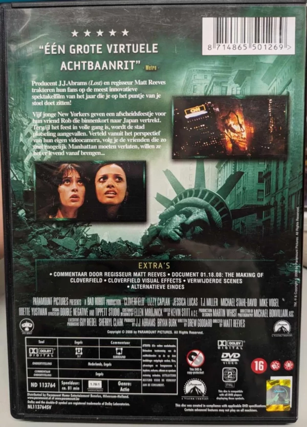 Cloverfield Lizzy Caplan 2008 DVD Top-quality Free UK shipping