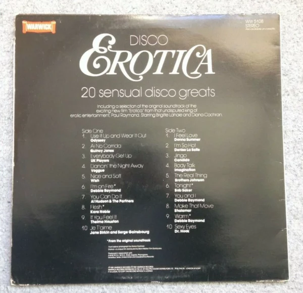 Disco Erotica Various 1981 Records Top-quality Free UK shipping