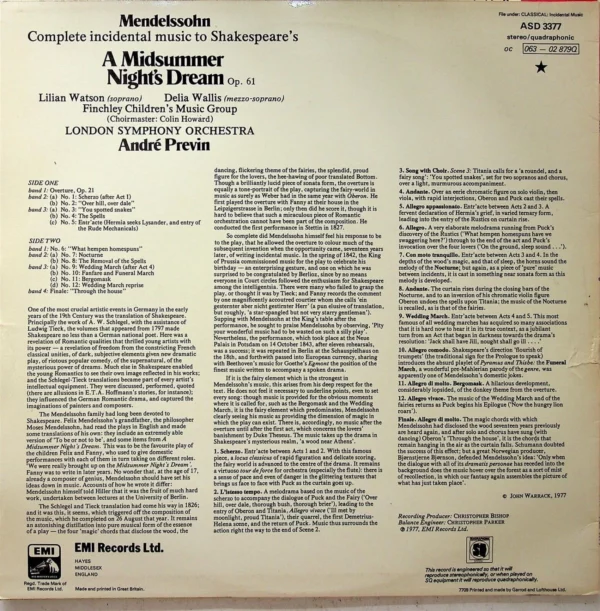 A Midsummer Night's Dream Various 1977 Records Top-quality Free UK shipping