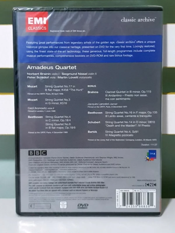 Amadeus Quartet: Classic Archive Amadeus Quartet 2004 DVD Top-quality