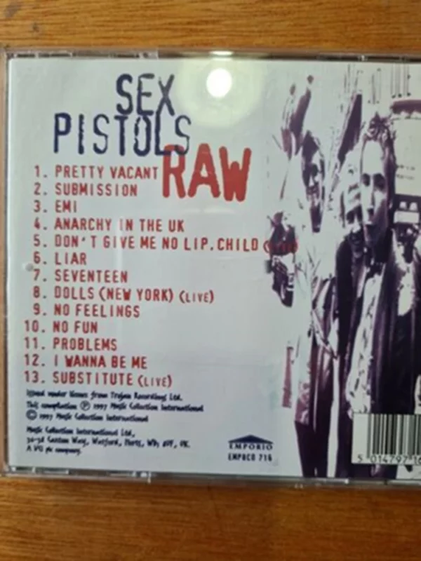 The Sex Pistols - Raw (CD 1997) Sex Pistols 1997 CD Top-quality