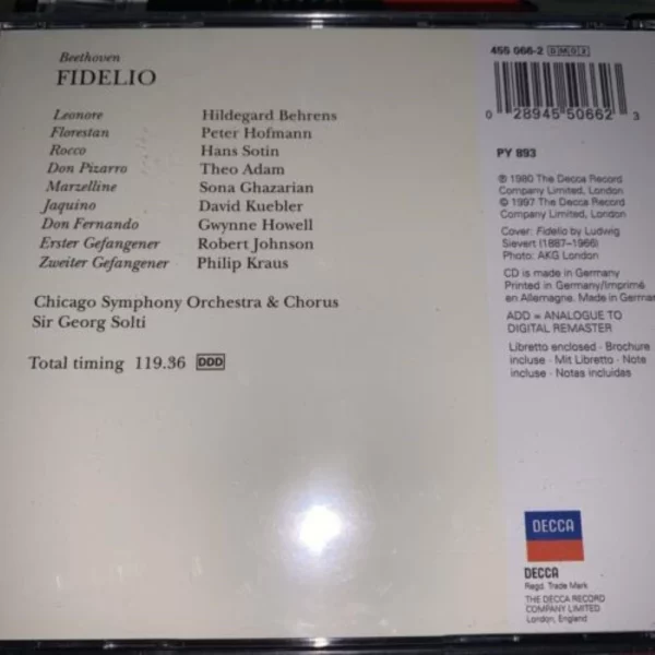 Beethoven: Fidelio Georg Solti 1997 CD Top-quality Free UK shipping