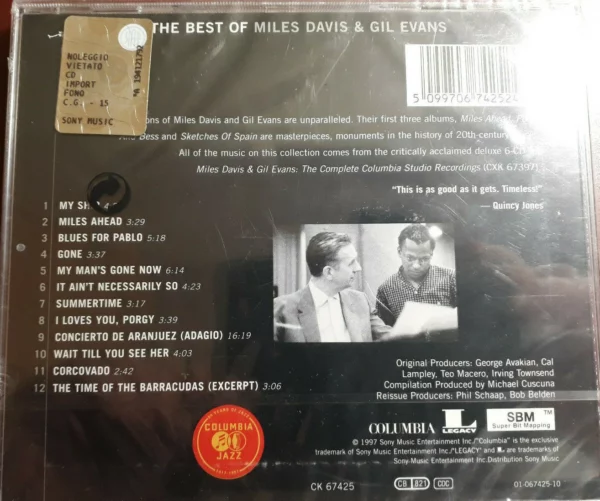 Miles Davis Best of Miles Davis & Gil Evans Miles Davis 1997 CD Top-quality