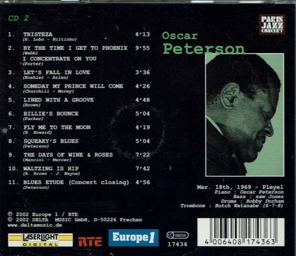 Oscar Peterson: Nov 18th 1969 - Pleyel Oscar Peterson 2002 CD Top-quality