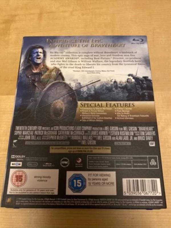 BRAVEHEART Mel Gibson 2014 Blu-ray Top-quality Free UK shipping