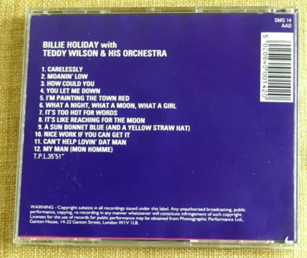 Billie Holiday with Teddy Wilson & His Orchestra : 1990 Billie Holiday 1992 CD