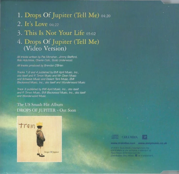 Drops Of Jupiter Train 2001 CD Top-quality Free UK shipping