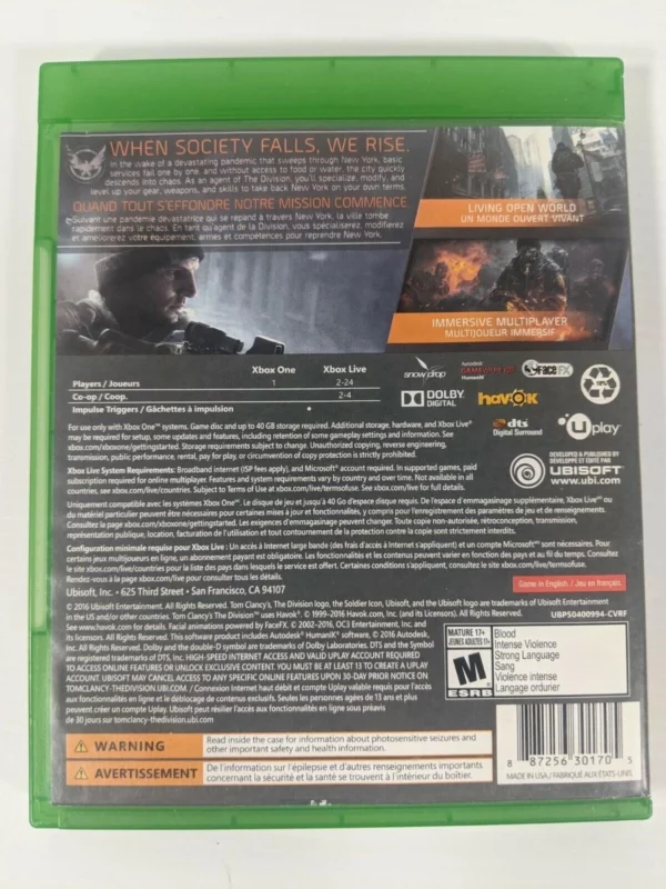 Tom Clancy's The Division Microsoft Xbox One 2016 Top-quality Free UK shipping