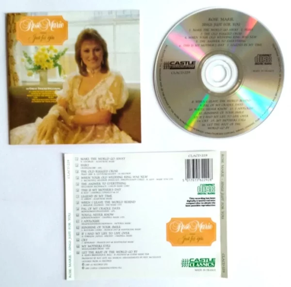 Sings Just for You Rose Marie 1991 CD Top-quality Free UK shipping