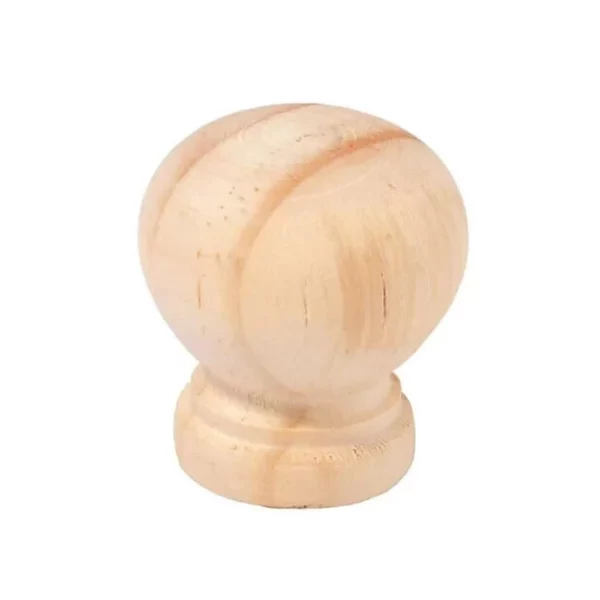 Unfinished Wooden Knobs Pine 34 mm For Cabinet Door Door Handle pack of 10