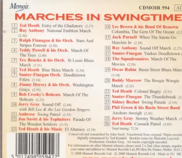 Marches In Swingtime Various Artists 2008 CD Top-quality Free UK shipping