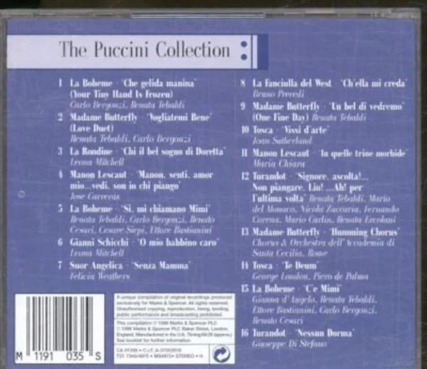 The Puccini Collection Various 1998 CD Top-quality Free UK shipping