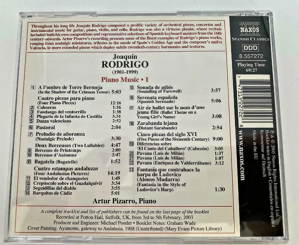 Rodrigo: Piano Music Artur Pizarro 2005 CD Top-quality Free UK shipping