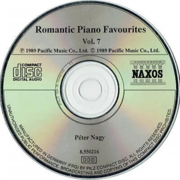 Romantic Piano Favourites, Vol. 7 Péter Nagy 1989 CD Top-quality