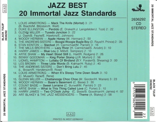 Jazz Best - 20 Immortal Jazz Standards Various 1988 CD Top-quality