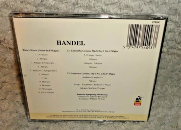 Handel - Water Music Concerto Grosso Op 6 Nos 1 & 2 Various artists 1989 CD