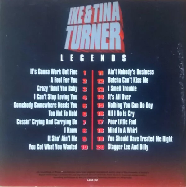 Ike Turner & Tina - Legends in Music Ike Turner & Tina 1994 CD Top-quality