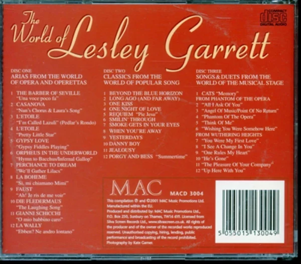 The World Of Lesley Garrett Lesley Garrett 2001 CD Top-quality Free UK shipping