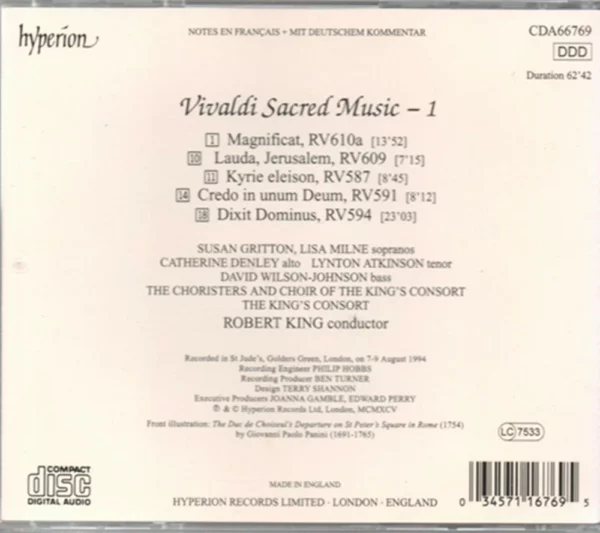 Vivaldi: Sacred Music various 2000 CD Top-quality Free UK shipping