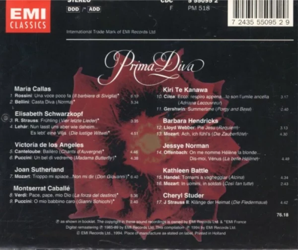 Prima Diva Various Artists 1994 CD Top-quality Free UK shipping