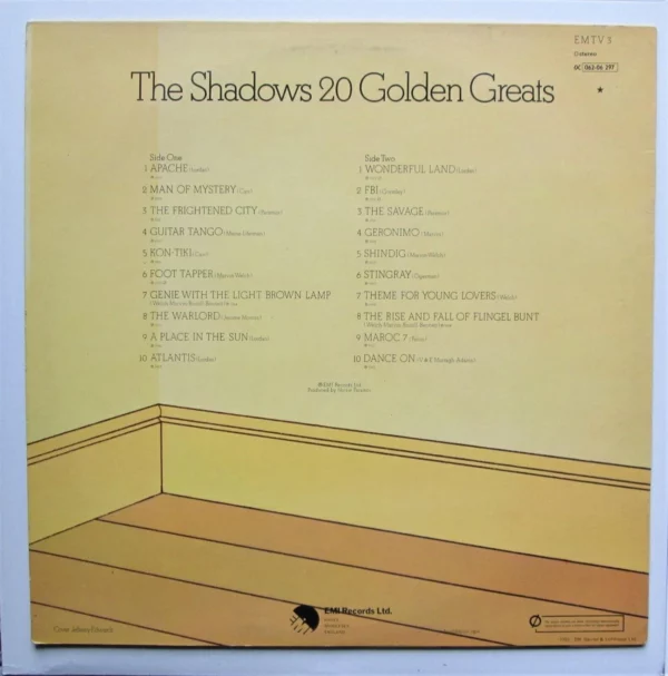 20 GOLDEN GREATS The Shadows 1977 Records Top-quality Free UK shipping