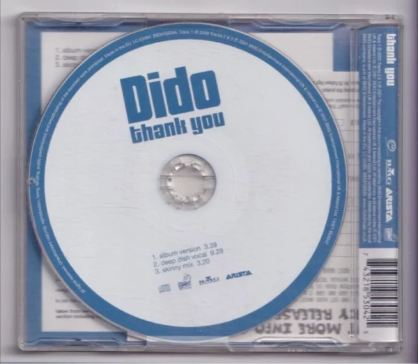 Thank You Dido 2001 CD Top-quality Free UK shipping