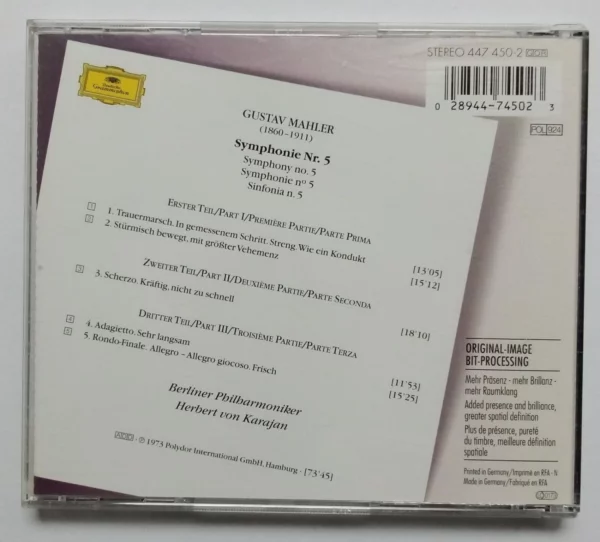 5. Symphonie Gustav Mahler, Herbert von Karajan, Berliner Philharmoniker 1996 CD