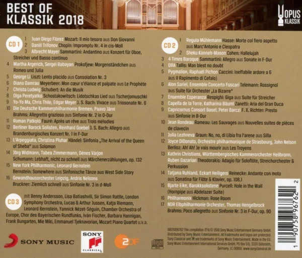 Best of Klassik 2018 - DIE GROSSE GALA OPUS KLASSIK-PREISTRÄGER Various 2018 CD