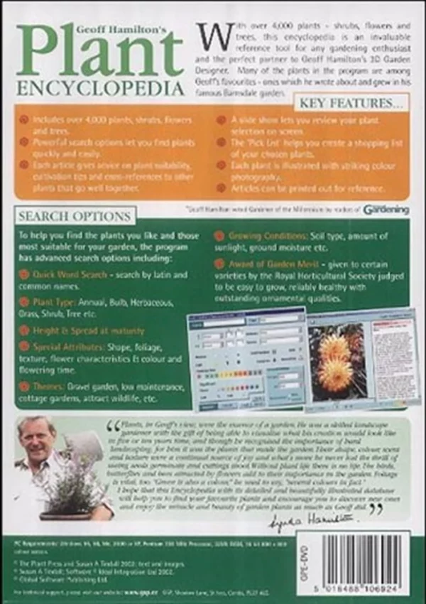 Geoff Hamilton's Plant Encyclopedia Windows 98 2002 Top-quality