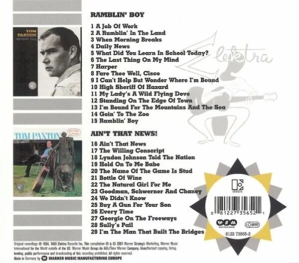 Ramblin' Boy/Ain't That News! Tom Paxton 2001 CD Top-quality Free UK shipping