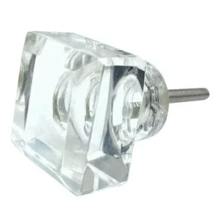 Clear Cut Glass Square Knob Top-quality Free UK shipping