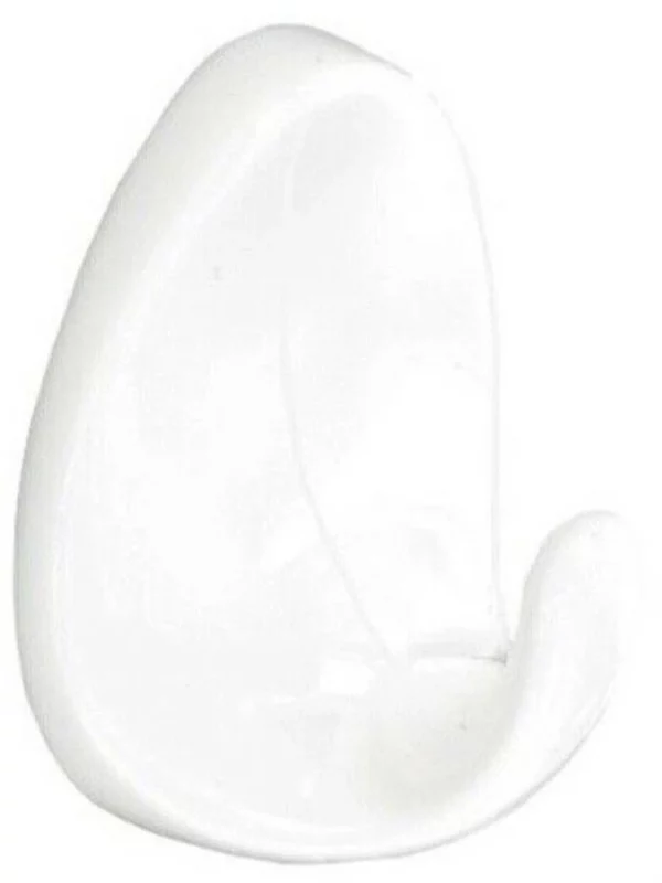 White Self Adhesive Large Oval Single Plastic Hook Top-quality Free UK shipping