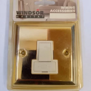 Flat Plate Gold 1 Gang Fused Spur 13A Switched Top-quality Free UK shipping