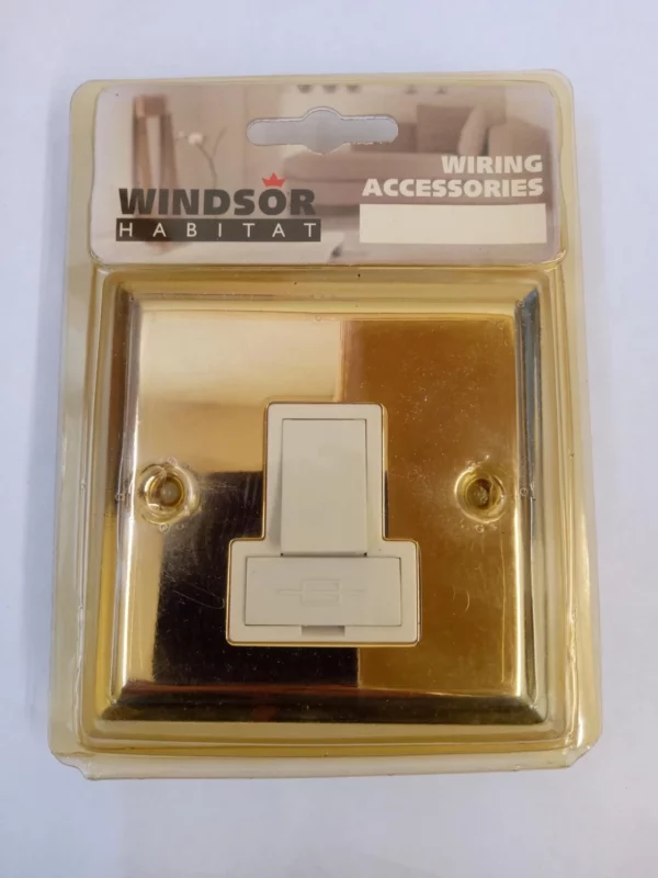 Flat Plate Gold 1 Gang Fused Spur 13A Switched Top-quality Free UK shipping