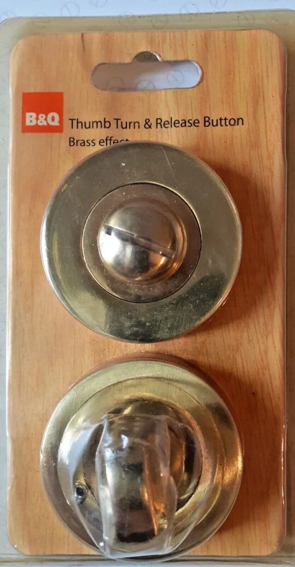 Thumb Turn & Release Button Brass Effect Top-quality Free UK shipping