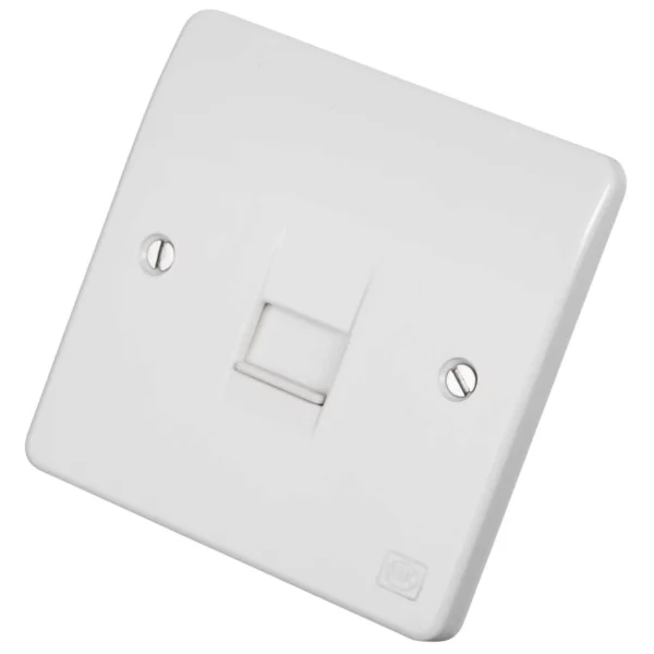 1 Gang Raised White Telephone Socket Top-quality Free UK shipping