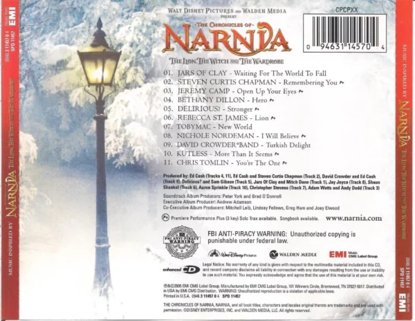 Various Artists : Music Inspired By the Chronicles of Narnia Various CD