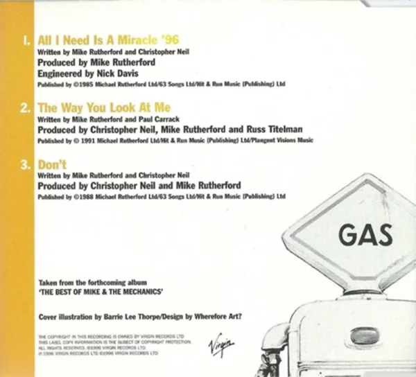 All I Need Is A Miracle '96 Mike & The Mechanics 1996 CD Top-quality