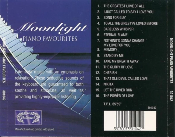 Moonlight Piano Favourites Various CD Top-quality Free UK shipping