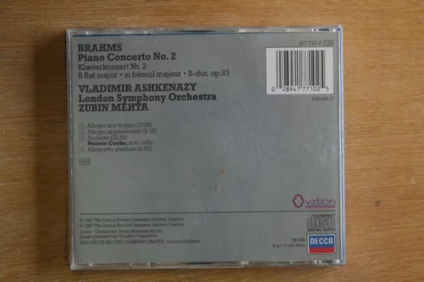 Brahms Brahms: Piano Concerto No. 2 London Symphony Orchestra 1987 CD