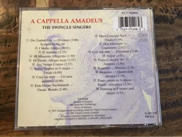 A Cappella Amadeus The Swingle Singers 1991 CD Top-quality Free UK shipping