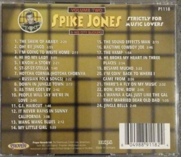 Strictly for Music Lovers Vol.2 Spike Jones 2000 CD Top-quality