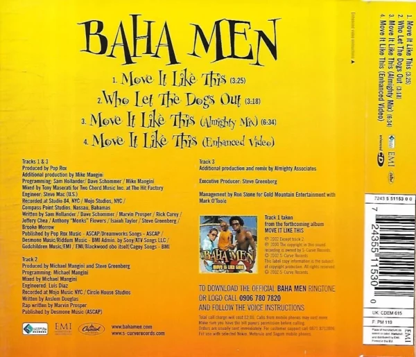 Move It like this - Baha Men Baha Men CD Top-quality Free UK shipping